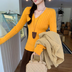 Photo: Women's V Neck Cable Knit Jumper | Seoden London — view 3