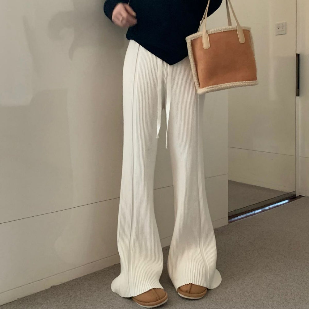 Photo: Lana Ribbed Knit Wide-Leg Trousers | Seoden London