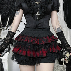 Photo: Gothic Check Ruffle Mini Skirt | Seoden London — view 5