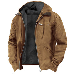 Photo: Men's Hooded Fleece Lined Cotton Jacket | Seoden London — view 1