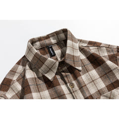 Photo: Men's Herringbone Flannel Check Overshirt | Seoden London — view 2