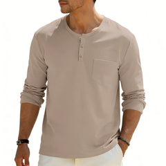 Photo: Henley Long Sleeve Top with Chest Pocket | Seoden London — view 11