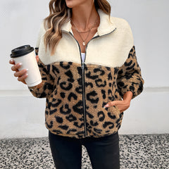 Photo: Women's Leopard Print Sherpa Fleece Jacket | Seoden London — view 3