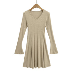 Photo: Women's V Neck Knitted Skater Dress | Seoden London — view 4
