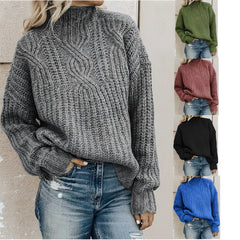 Photo: Women's Cable Knit High Neck Jumper | Seoden London — view 2