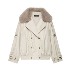 Photo: Malmo Faux-Fur Collar Cropped Jacket | Seoden London — view 5