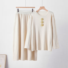 Photo: Women's Cotton Knit Jumper and Skirt Set | Seoden London — view 1