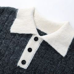 Photo: Marlow Cable Knit Polo Sweater | Seoden London — view 4