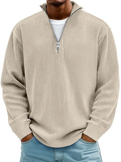Photo: Lorenzo Ribbed Half-Zip Jumper | Seoden London — view 6