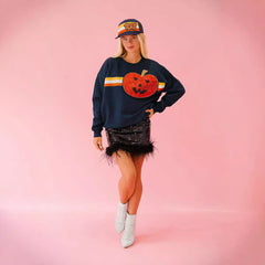 Photo: Pumpkin Sparkle Sequin Sweatshirt | Seoden London — view 9