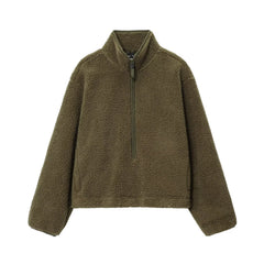 Photo: Women's Teddy Fleece Half Zip Sweatshirt | Seoden London — view 7