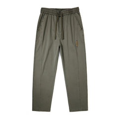 Photo: Men's Cotton Drawstring Straight Leg Trousers | Seoden London — view 5