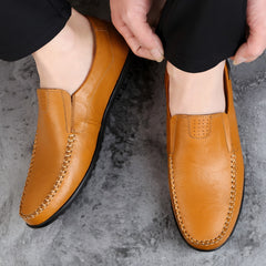 Photo: Men's Black Leather Slip On Loafers | Seoden London — view 5