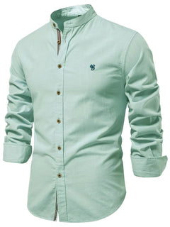 Photo: Cambridge Band-Collar Oxford Shirt | Seoden London — view 10