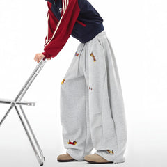 Photo: Whitstable Embroidered Pup Barrel-Leg Sweatpants | Seoden London — view 17