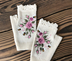 Photo: Honeybee Embroidered Fingerless Gloves | Seoden London — view 14