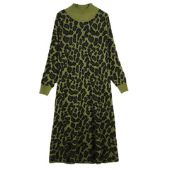 Photo: Women's Leopard Print Knitted Jumper Dress | Seoden London — view 1