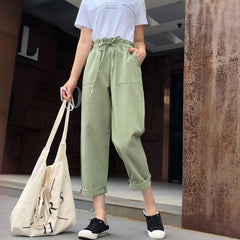 Photo: Emilia Belted Cotton Harem Trousers | Seoden London — view 9