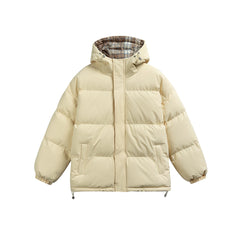 Photo: Oxford Check-Lined Hooded Puffer Jacket | Seoden London — view 7