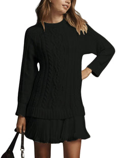 Photo: Women's Cable Knit Jumper Dress with Ruffle Hem | Seoden London — view 11