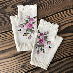 Photo: Honeybee Embroidered Fingerless Gloves | Seoden London — view 5