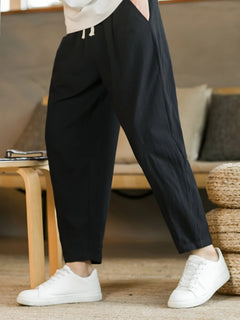 Photo: Women's Plus Size Linen Drawstring Trousers | Seoden London — view 7