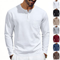 Photo: Henley Long Sleeve Top with Chest Pocket | Seoden London — view 9