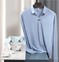 Photo: Pin-Collar Long Sleeve Polo | Seoden London — view 4