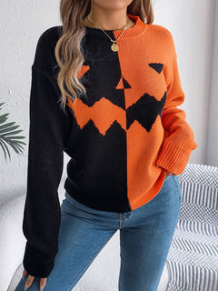 Photo: Sleepy Hollow Pumpkin Face Knit Jumper | Seoden London — view 6