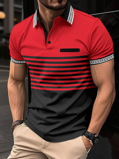 Photo: Men's Jacquard Collar Polo Shirt | Seoden London — view 5