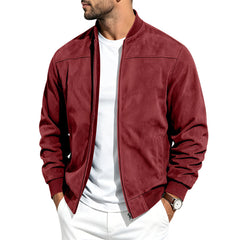 Photo: Bari Men's Suede-Look Bomber Jacket | Seoden London — view 12