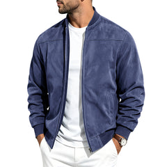 Photo: Bari Men's Suede-Look Bomber Jacket | Seoden London — view 10