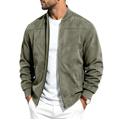 Photo: Bari Men's Suede-Look Bomber Jacket | Seoden London — view 7