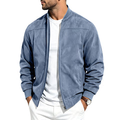 Photo: Bari Men's Suede-Look Bomber Jacket | Seoden London — view 8