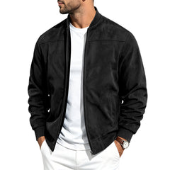 Photo: Bari Men's Suede-Look Bomber Jacket | Seoden London — view 5
