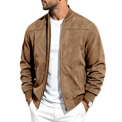 Photo: Bari Men's Suede-Look Bomber Jacket | Seoden London — view 9