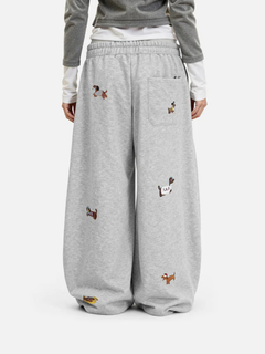 Photo: Whitstable Embroidered Pup Barrel-Leg Sweatpants | Seoden London — view 11