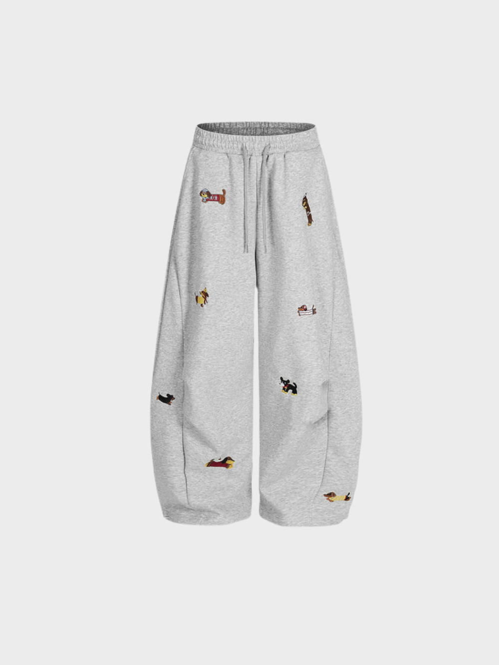 Photo: Whitstable Embroidered Pup Barrel-Leg Sweatpants | Seoden London