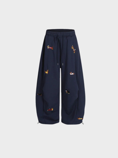 Photo: Whitstable Embroidered Pup Barrel-Leg Sweatpants | Seoden London — view 2