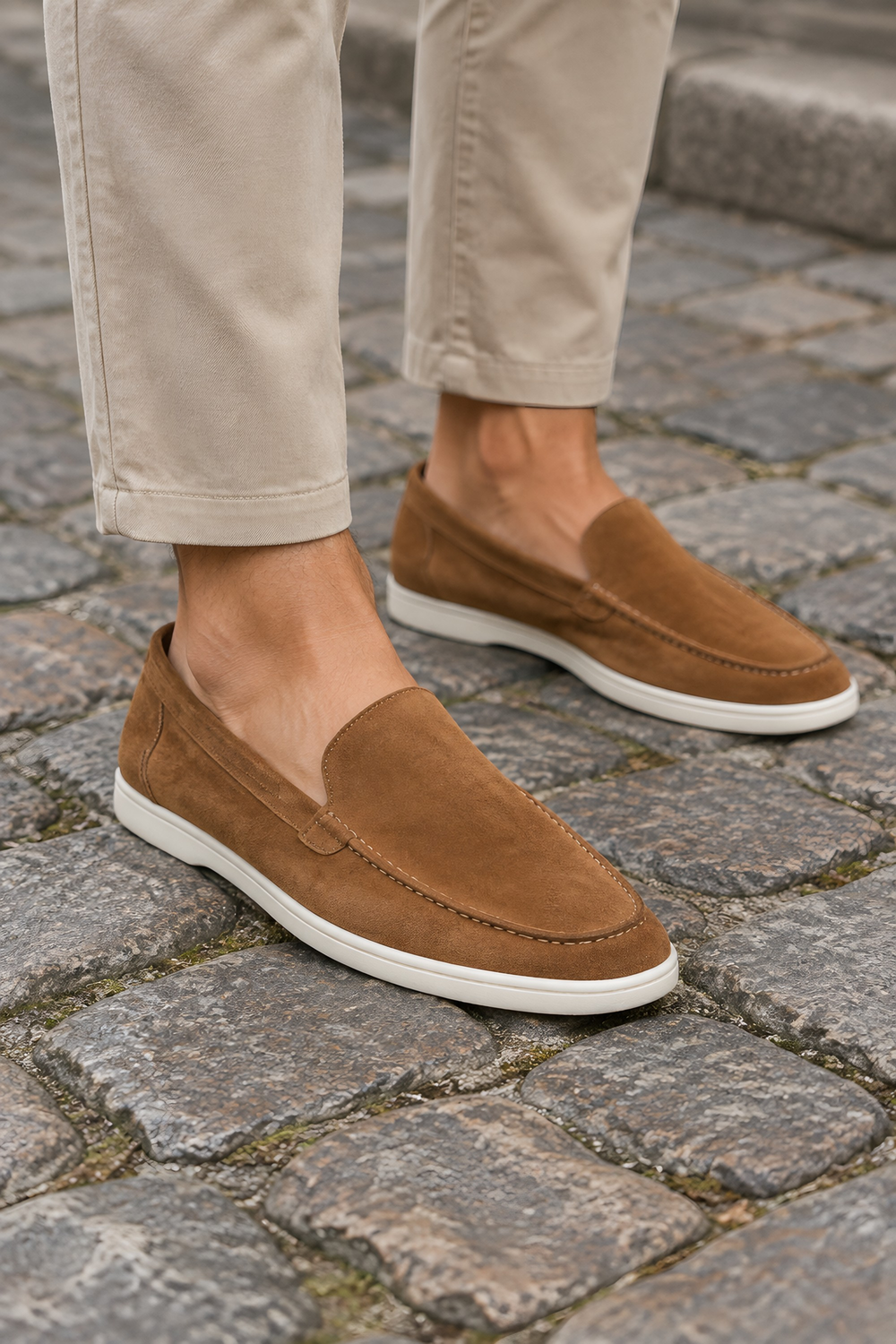 Photo: Portofino Suede-Look Slip-On Loafers | Seoden London