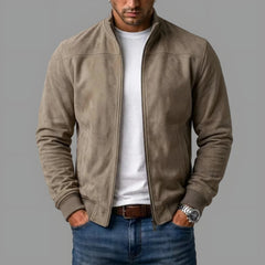 Photo: Bari Men's Suede-Look Bomber Jacket | Seoden London — view 2