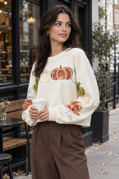 Photo: Pumpkin Sleeve Crop Sweatshirt | Seoden London — view 4