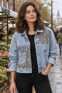 Photo: Savannah Leopard Print Denim Jacket | Seoden London — view 2