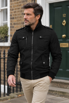 Photo: Aviator Cotton Stand-Collar Jacket | Seoden London — view 2
