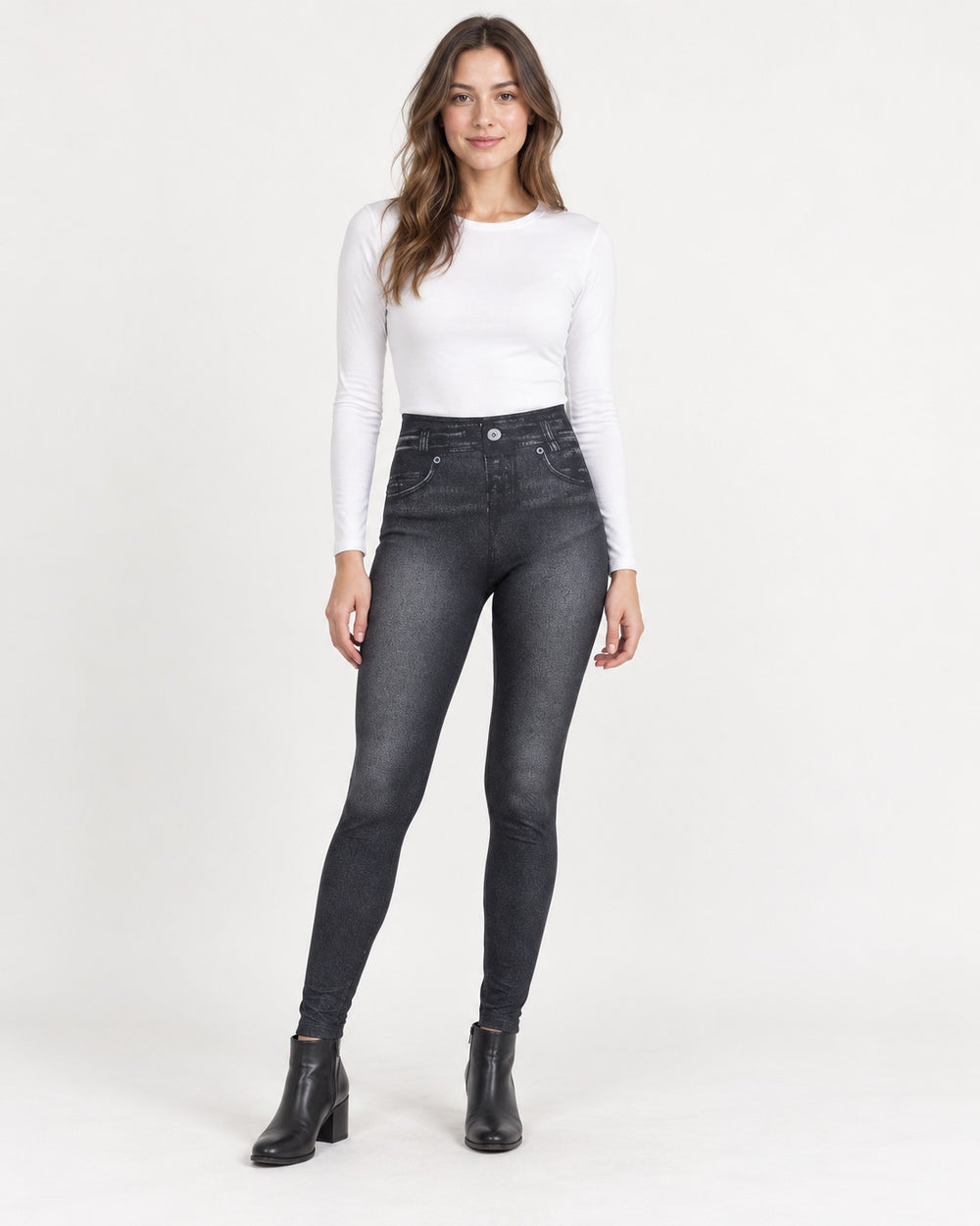 Photo: Marcella Fleece-Lined Denim-Look Jeggings | Seoden London