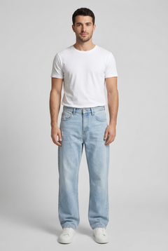 Photo: Hackney Light Wash Straight Leg Jeans | Seoden London — view 1